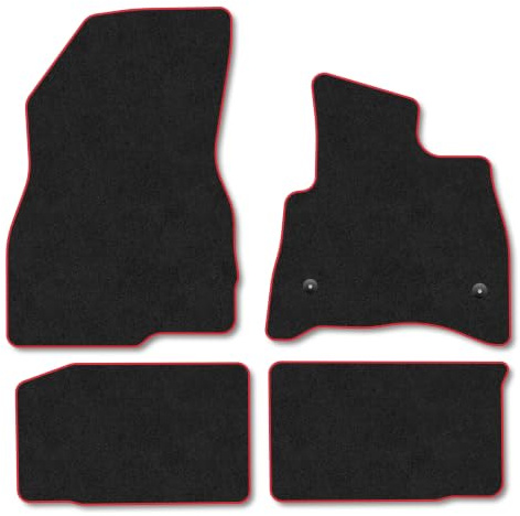 Dacia Duster [Mild-Hybrid] (2024+) Car Mats Accessories Tailored Fit Carpet Floor Mats non Slip Red Trim Full Coverage Compatible Accessory Front Rear Set Anti Slip Granulated Backing Hand-Finished