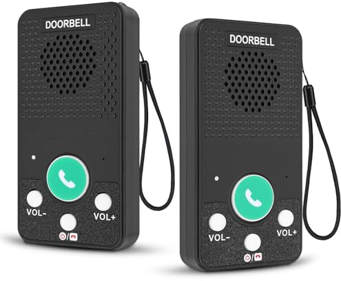 2 Pack Intercoms Wireless System for Home, Full Duplex Room to Room Communication Wireless Intercom for House, Garden, Garage, Upstairs, Business, Offices, 8 Volume Levels 4 Ringtones 1000 Feet Range