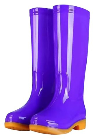 Genérico Botas De Agua Mujer Caña Alta, Botas De Goma Mujer, Ligero Impermeables Talla Grande Suela Gruesa Galochas Moda Casual Monocromo Holgados Cómodo Botas Adecuado Para Clima Frío