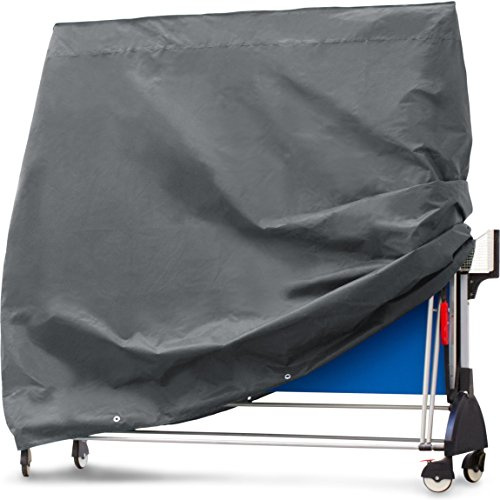Purovi Housse pour Table de Ping Pong - Bâche de Protection Anti-UV et Intempéries en Tissu Oxford - Gris Anthracite