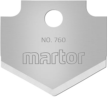 MARTOR 10x Pointed Cutter Blade 19 mm, 2-fold, Double Bevel, Steel | Replacement cutter blade, double bevel, double-sided, in dispenser, for scalpel & graphic knives, precision. No. 760.50