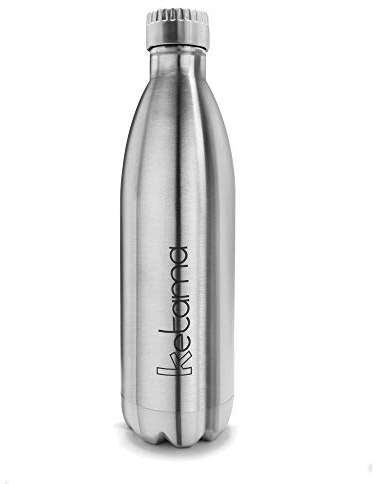 THERMOS-FLASCHE aus EDELSTAHL - Silber - vakuum-isoliert & doppelwandig | 0,75l (750ml) Liter | 12h HEIß & 24 Std KALT | Trinkflasche | Isolier-Kanne | auch f BABYs + KINDER | schadstofffrei BPA frei