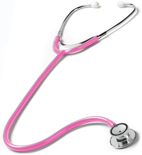 Doppelkopf Stethoskop Pädiatrie + GRAVUR (Rosa)