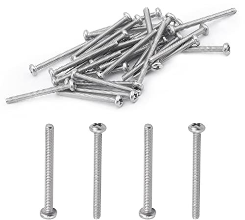MroMax M2 x 22 mm Maschinenschrauben, Kreuzschlitzschraube, 304 Edelstahl, Silbergrau, 30 Stück