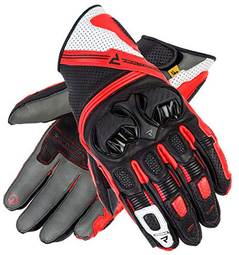 REBELHORN ST Short Guanti da moto in pelle corti per uomo Pannelli superfabric Pannelli in schiuma SAS-TEC Ventilazione Elementi flessibili Cuscinetti compatibili con touchscreen