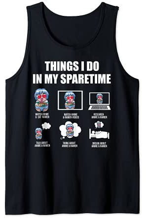 In meiner Sparetime Uhr Anime & Eat Ramen Anime Tank Top