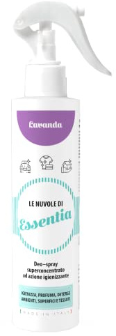 Le Nuvole di ESSENTIA, Profumo Igienizzante Spray | Lavanda | 250 ml (Confezione da 1) | Per Ambienti, Tessuti e Superfici con Essenze Naturali e Sali Quaternari di Ammonio