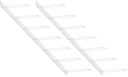 vidaXL 2X Wand Weinregal für 7 Flaschen Wandregal Weinhalter Weinflaschenhalter Flaschenregal Weinständer Hängeregal Weinflaschenregal Weiß Metall