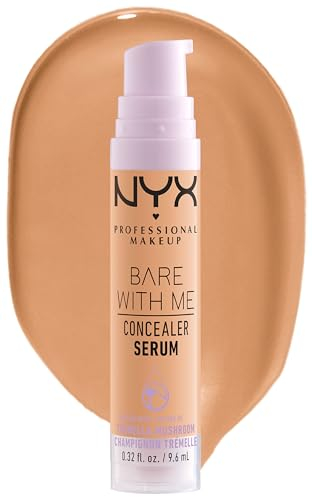 NYX Professional Makeup Abdeckendes Serum mit natürlichem Finish und mittlerer Deckkraft, Concealer gegen Unreinheiten, Augenringe und Rötungen, Bare With Me, Medium Golden, 1 x 9,6 ml