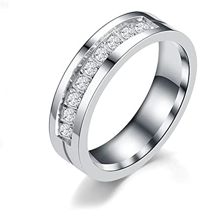 YAHOYA Anillos de Pareja de Moda para los Amantes Anillos de Compromiso de Alianza de Boda Ajustables Regalo Anillos Simples de Acero Inoxidable