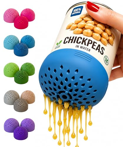 SIFTR (Blue) Nesting Can Strainer Mini Colander Set - Space Saving Small Colanders and Strainers - Multi Use Kitchen Gadget - Silicone Can Strainer