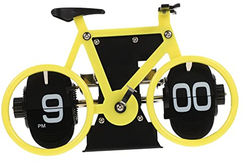 MAGICLULU Retro Bicycle Flip Clock Vintage Tischuhr mit Mechanischer Umblätterung aus ABS für Wohnzimmer Büro Schreibtisch
