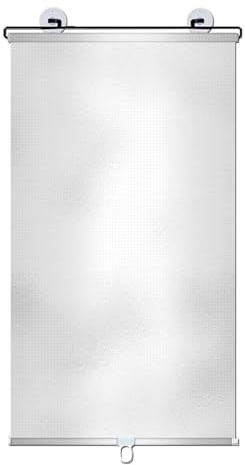 Sonnenschutz Rollo Saugnapf Fensterrollo Innen Verdunkelungsvorhang Mit Saugnapf, Tragbare Sonnenschutzrollos Ohne Bohre, Verdunkelung & Thermo Hitzeschutz (Farbe : Silver, Größe : 50cm x 125cm)