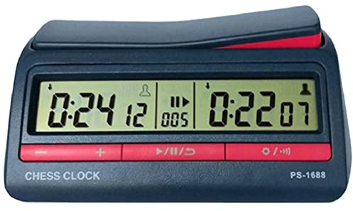 Phyachelo Reloj de Ajedrez con Temporizador Digital de Ajedrez Avanzado Profesional Reloj de Juego de Mesa PS-1688