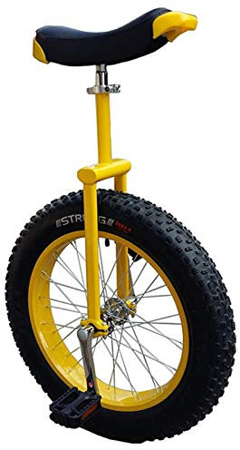20-Zoll-Einräder für Erwachsene für Teenager/große Kinder, gelbes Outdoor-Balance-Fahrrad mit stabilem Manganstahlrahmen, einfach zu montieren