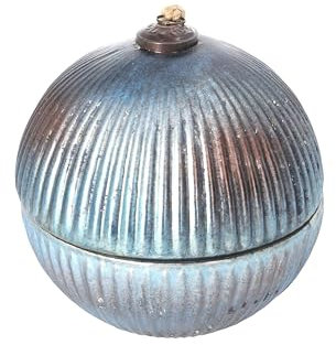 Keyhomestore - Vela perfumada en forma de bola, fabricada en cristal color azul antiguo luminiscente, diámetro 17,5 cm, ideal para decoración de interiores, idea de regalo.