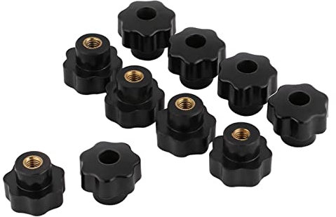 10Pcs Universal Black Color Plastic Round Shape Knob Handle M6*25 for Machine Tool Star Knobs Fastening Parts Screws