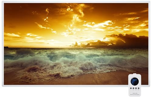 Hocosyme Riscaldamento a infrarossi immagine 1000 W, Riscaldatore an Infrarossi per Montaggio a Parete Fino a 120 Gradi Celsius per 10-20㎡ - TÜV 10 Anni di Garanzia - Onde