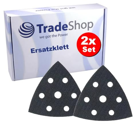 Trade-Shop - 2 pezzi di ricambio chiusura a strappo autoadesivo, 93 x 93 x 93 mm, compatibile con Ferm DSM1009, compatibile con Black & Decker BDCDS12N