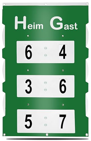 ac sport Tennis Spielstand Anzeigetafel, Spielstandanzeige, professionelle Tennistafel, Indoor-Outdoor, 60x90cm