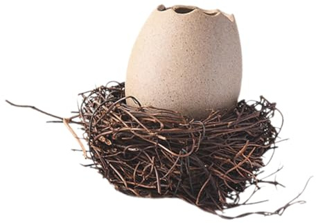 PRETYZOOM Ceramic Planter Pot Bird Nest Bonsai Garden Decor Eggshell Bowl Vase for Succulent
