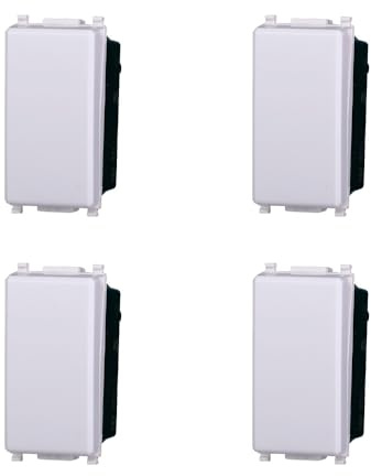 Elektronova Deviatore 1P 16A Bianco compatibile Vimar Plana Kit 4 Pezzi 0801