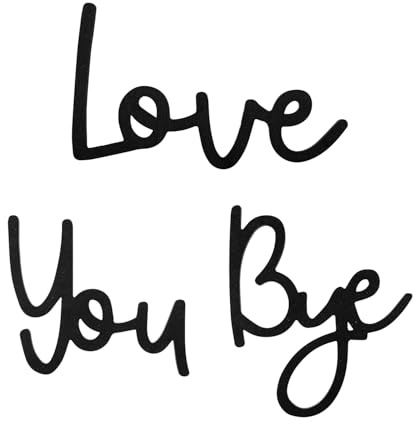 Bojueshaw Love You Bye Above Door Sign,Black Wooden Wall Art with Double-Sided Tape,Modern Home Decor for Hallway, Entryway & Staircase