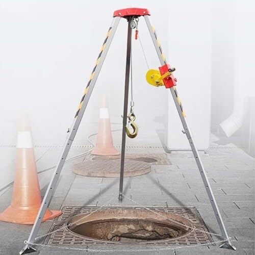 Trépied de sauvetage d'urgence avec treuil, dispositif de levage de sécurité incendie, capacité de charge 1200/1800/1134 kg, longueur du treuil de 30 m, idéal pour les pompiers et les opérations de