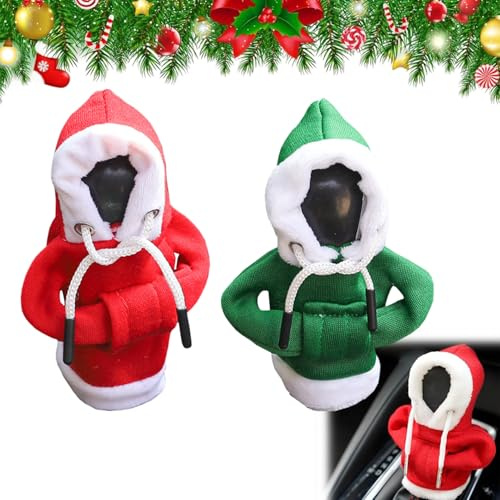 2PCS Sudadera con capucha para palanca de cambios, Sudadera Marchas Coche, Hoodie Car Gear Shift Cover, Shift Knob Hoodie, Sudadera Palanca Cambios, Hoodie Gear Shift Knob Cover, un regalo creativo