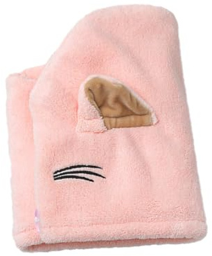 HONITANO Trockenhaube Korallenvlies Haartrockner Haarhandtuch Schnell Trocknend Für Zuhause Und Reisen Mit Saugnapf in Pink