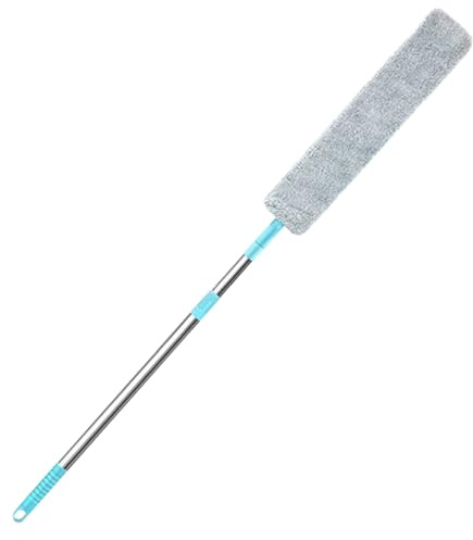 Spolverino in microfibra in acciaio inox, 300 cm, per spolverare ragnatela, spazzola per la polvere con asta di prolunga per la pulizia di letti, soffitti alti e mobili