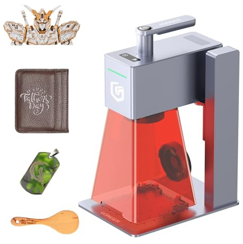 LONGER Nano Pro Lasergravierer 12W, Tragbare Hochgeschwindigkeits Lasergravurmaschine 5000 mm/s, 0,01 mm Präzision, Laser Cutter & Graviergerät für Holz, Leder, Acryl, Metall, DIY und Geschenkideen