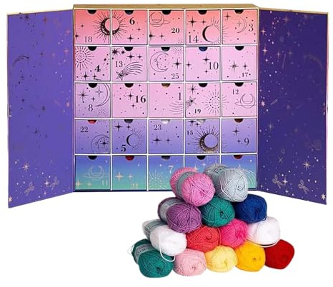 Adviento De Lana Navideña - 25 Días Set De Crochet DIY - Calendario De Adviento Para Tejer,Para Mujeres Madres Entusiastas Proyectos De Invierno Manualidades Diarias Decoración Estacional