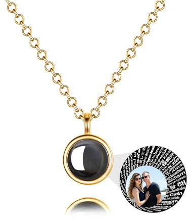 AOiViOZ 925 Sterling Silber Individuelle Projektionskette – Gedenkkette mit Bild im Inneren, Geschenk Hochwertiger Schmuck mit Geschenkbox für Jubiläen und besondere Anlässe