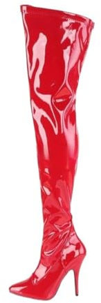 WDUDSUDUW Botas Altas De Mujer con Tacón De Aguja De 12 Cm Y Cremallera Lateral, Ideales para Bodas, Desfiles De Moda Y Mucho Más.,Rojo,44 EU