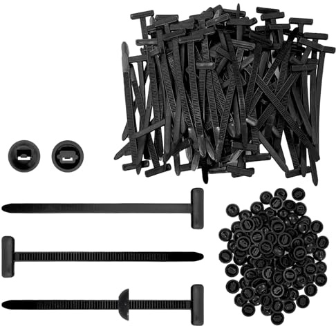 GUZHAIREN 100 Pcs Heavy Duty Nylon Universal Cable Tie Buckle | Self Locking Nylon Zip Ties Holder, Bumper Retainer Clips for Quick Fastening, UV Resistant Automotive Repair Clips Daily Use