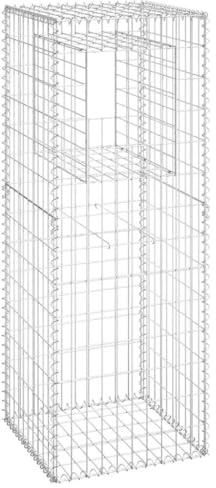 Generico Cesto a Gabbione a Torre 50x50x140 cm in Ferro,Articoli di ferramenta,riere e recinzioni,Pali e Assi per recinzioni,Argento,11.9 kg,151270