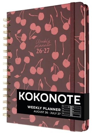 Kokonote Agenda 2026 2027 Semana Vista A5 Cherry | Agenda Escolar, Mujer Universitaria, Oposiciones o Insituto, Págs. Alto Gramaje, Con Pegatinas y apartados funcionales