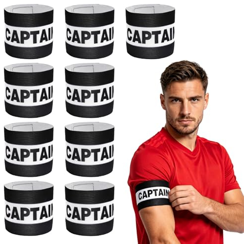 Captains Armband, Captain Armband Football, 9PCS Black Stretch Nylon Arm Bands for Team Leaders, Kids Football for Youth Sports and Training Sessions