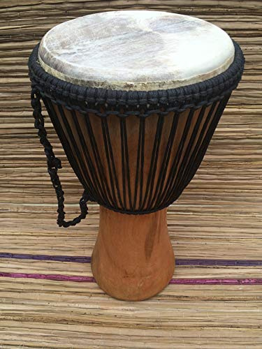 Original afrikanischen Professional Doppelgewebe Djembe Trommel mit halben Preis Drum Bag – 27,9 cm Head (28 cm Kopf, 60 cm Höhe) Glatte Körper mit Kein Carving.