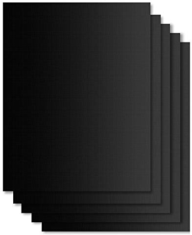EXTSUD BBQ Grill Mat, 5 Pcs bbq Grill Mats Non Stick Reusable and Baking Mesh for Indoor Outdoor BBQ Works on Gas Charcoal Electric Grill Sheets 40x33CM (Black)