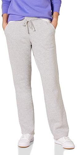 Amazon Essentials Pantalones Deportivos de Pierna Recta con Cordón para Mujer, Forro Polar (Disponibles en Tallas Grandes) Mujer, Gris Claro Mezcla, XXL