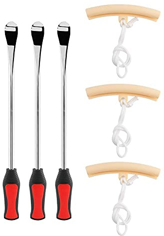 Ejoyous Lot d’Outil Levier de Pneu 3 Cuillères et 3Pcs Protecteurs de Jante pour Auto Moto Vélo Voiture Pneu Changer Enlever Outil Pneumatique Ensemble de 6 Pièces