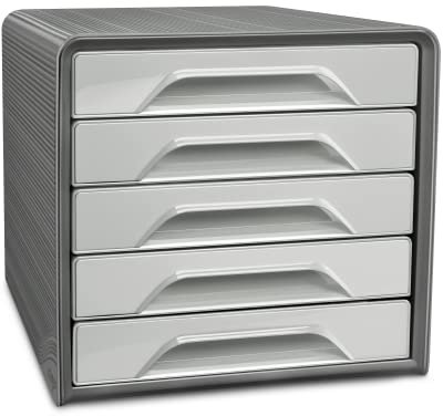 Cep Schubladenbox mit 5 flachen Schubladen Smoove 7-111 Dunkelgrau/Hellgrau