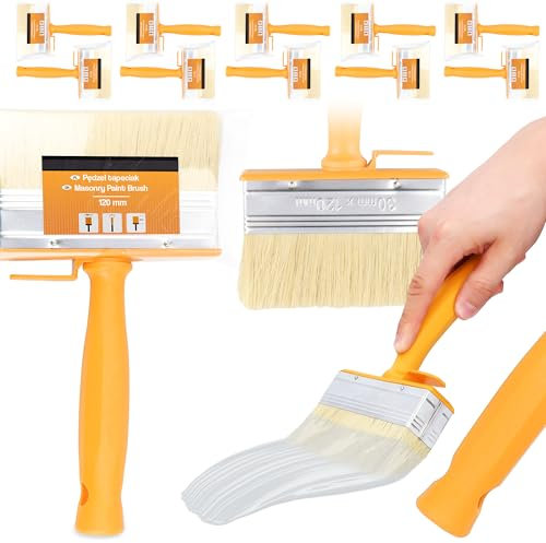 10x Malerpinsel Flächenstreicher 120 mm Flächenpinsel Breiter Pinsel Flachpinsel Malerbürste Lackierpinsel Lasurpinsel Wandpinsel Wand Möbel Zaun Holz Malen