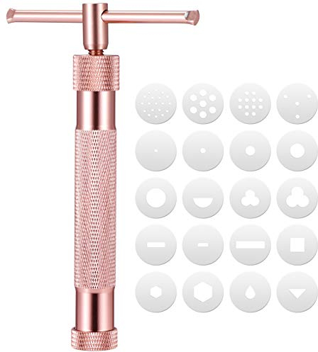 Angoily Fondant Extruder Werkzeug mit 20 Austauschbar Discs Zucker Paste Extruder Handwerk Kuchen Dekorieren für Zucker Handwerk Fondant Kuchen Dekorieren