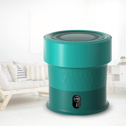 PanHuiWen Pliable Mini Lave Linge Studio Ultrasons Petite Machine à Laver Mini 13L pour Voyage Camping Chaussettes sous-vêtements Culottes,Green-Base