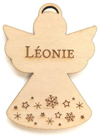Adzif.biz Le sticker de decoration Ange Flocons de noël en Bois Personnalisable