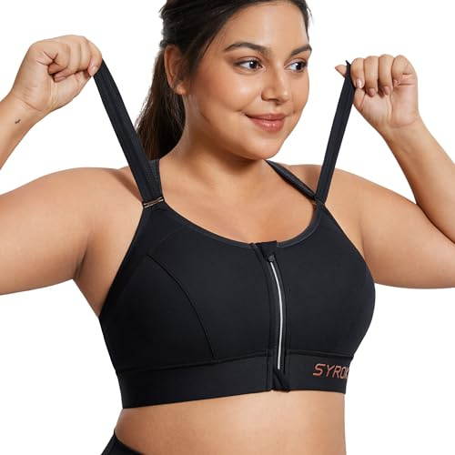 SYROKAN Damen Sport BH Starker Halt ohne Bügel | Shock Absorber BHs, Bequemer, Gepolstert