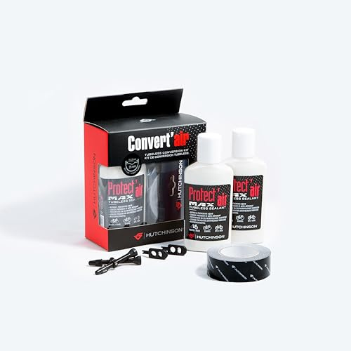 HUTCHINSON - MTB-Tubeless-Umrüstsatz (Klebeband25mm + 1 Protect'Air Max 120ml + 2 abnehmbare Ventile + Obturator)